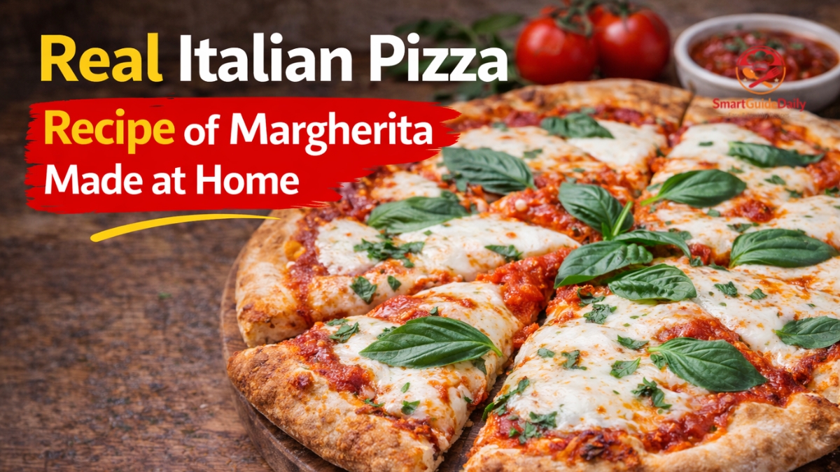 Real Italian Pizza Recipe of Margherita Made at Home