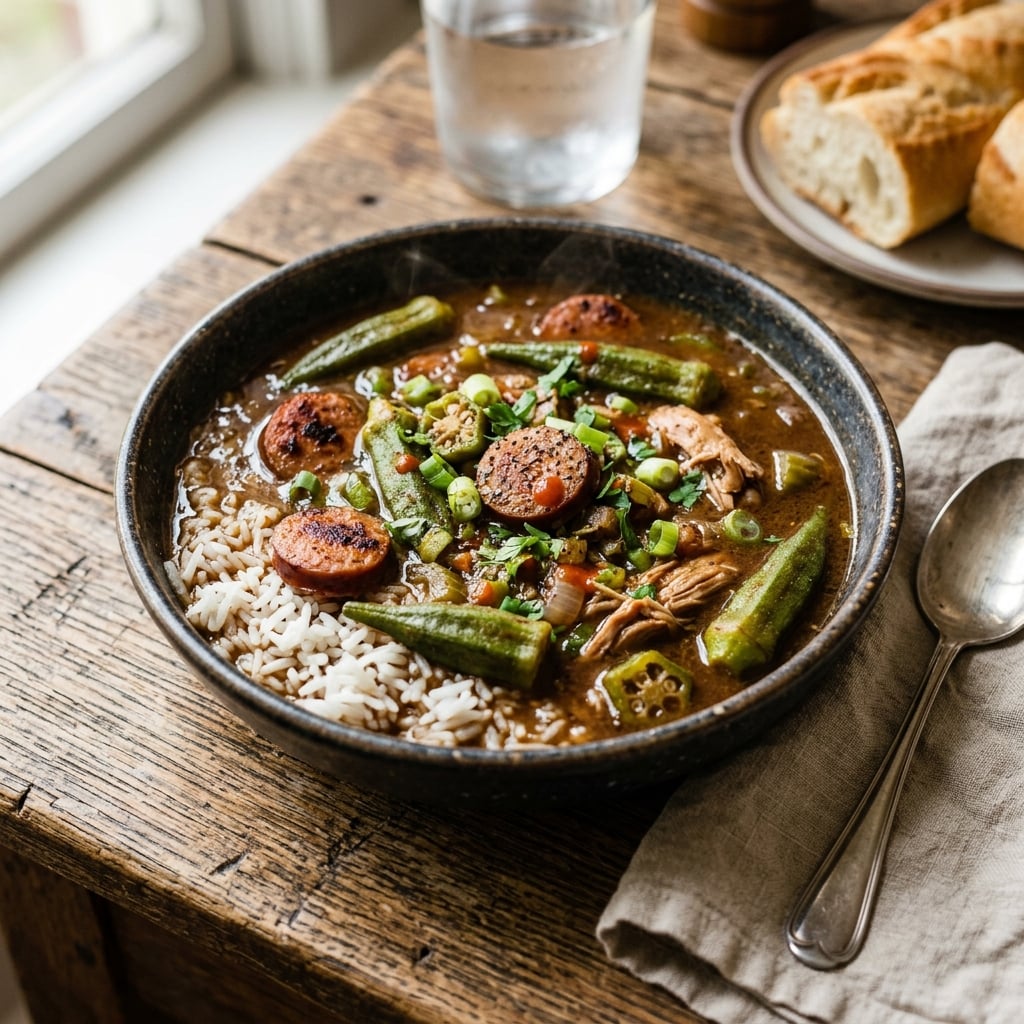Gumbo Two Ways: Dark-Roux Cajun or Creole Seafood