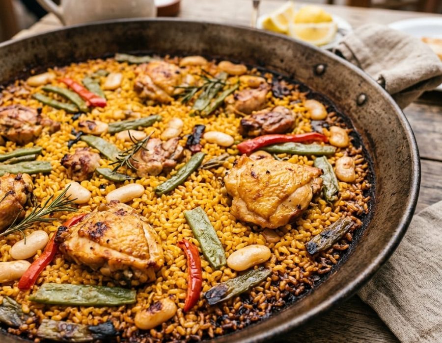 Valencian Paella With Socarrat, Not a Wet Rice Pan